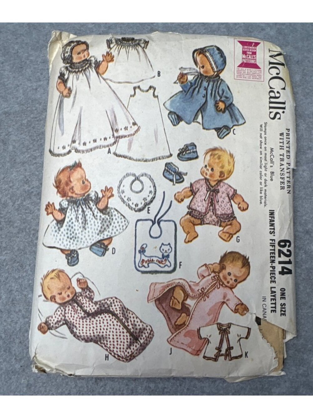 McCalls 6214 Infants Layette Pattern 1961